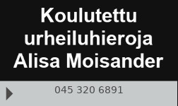Koulutettu urheiluhieroja Alisa Moisander logo